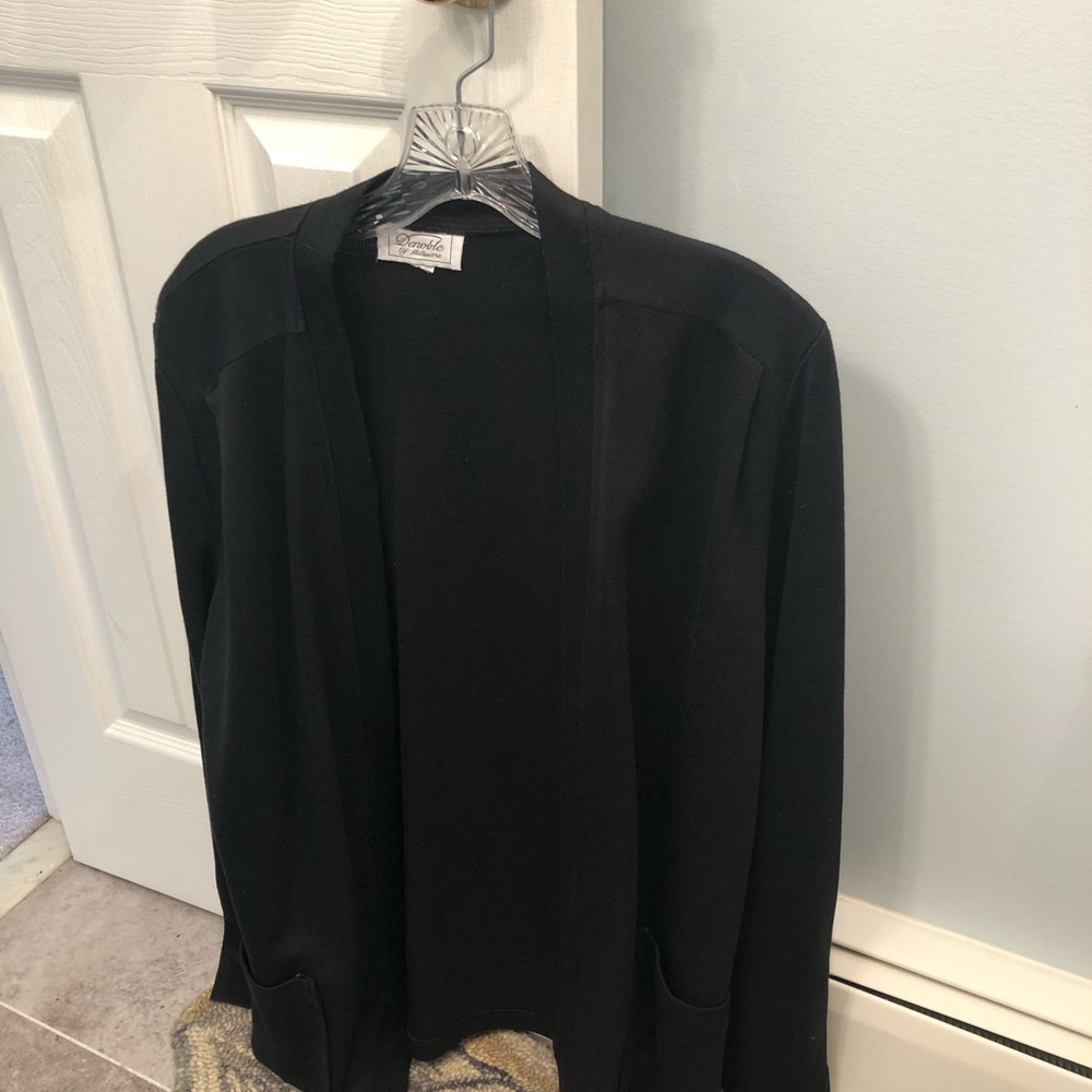 Black Unconstructed Finely Woven Cotton Blazer